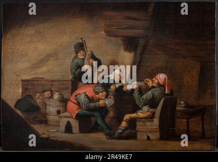 Dudelsackmusik und Gesang. Die fünf Sinne: Hörsinn, 1637-1656. Stockfoto