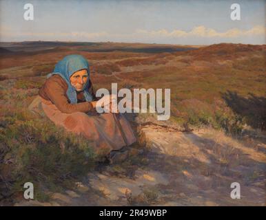 Eine alte Frau "Bette Dorte" auf der Heide, 1904. Stockfoto