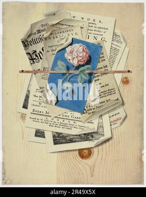 Trompe l'oeil von Post Notices and Prints, 1735/1765. Stockfoto