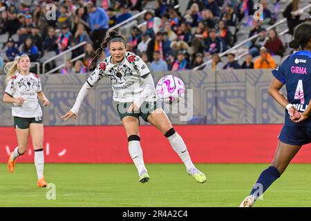 San Diego, Kalifornien, USA. 26. Mai 2023. Portland Thorns Forward Sophia Smith (9) während eines NWSL-Fußballspiels zwischen den Portland Thorns und dem San Diego Wave FC im Snapdragon Stadium in San Diego, Kalifornien. Justin Fine/CSM/Alamy Live News Stockfoto