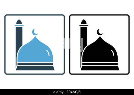 Symbol für Moschee-Kuppeln. Symbol für islamische Moschee. Solides Icon-Design. Einfache Vektorkonstruktion editierbar Stock Vektor