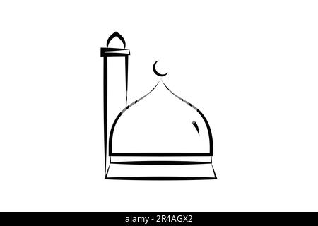 Symbol für Moschee-Kuppeln. Symbol für islamische Moschee. „Hand Draw“-Design. Einfache Vektorkonstruktion editierbar Stock Vektor