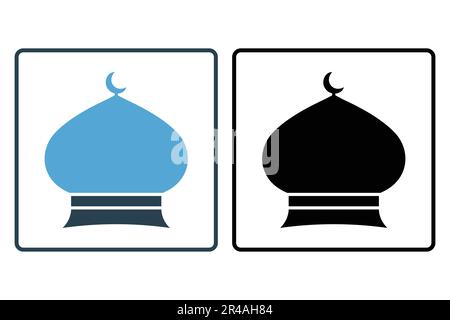 Symbol für Moschee-Kuppeln. Symbol für islamische Moschee. Solides Icon-Design. Einfache Vektorkonstruktion editierbar Stock Vektor