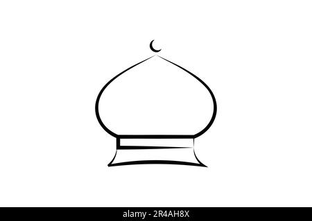 Symbol für Moschee-Kuppeln. Symbol für islamische Moschee. „Hand Draw“-Design. Einfache Vektorkonstruktion editierbar Stock Vektor