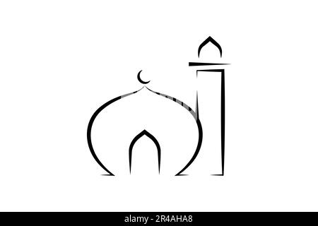 Moschee-Symbol. Symbol für islamische Moschee. „Hand Draw“-Design. Einfache Vektorkonstruktion editierbar Stock Vektor