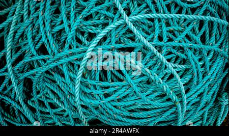 Angelseil im Hafen von Arinagour, Insel Coll, Schottland Stockfoto