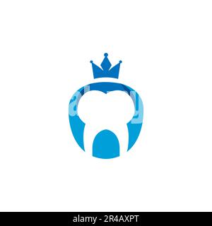 Dental Crown Logo einfaches Design passend für die Zahnklinik Logo Stock Vektor