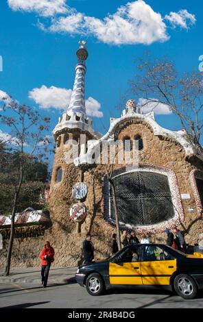 Spanien Barcelone Park Güell Gaudì, Pavillon, Stockfoto