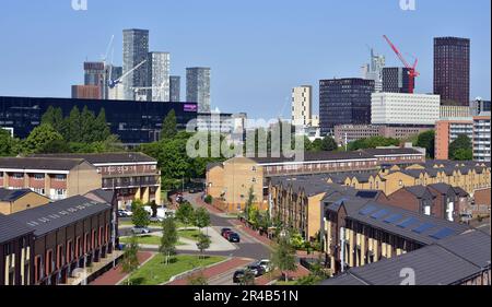 Turmblöcke im Stadtzentrum von Manchester, Großbritannien. Stockfoto