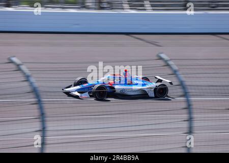 Indianapolis, Usa. 26. Mai 2023. Graham Rahal übt am Carb Day vor dem 2023 Indy 500 auf dem Indianapolis Motor Speedway in Indianapolis. Dixon hat den Wettbewerb gewonnen. (Foto: Jeremy Hogan/SOPA Images/Sipa USA) Guthaben: SIPA USA/Alamy Live News Stockfoto