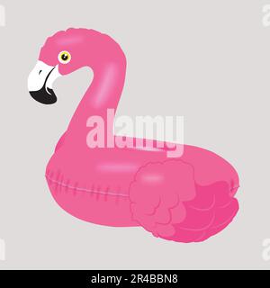 Aufblasbarer Flamingo - Summer Vector Clipart Stock Vektor