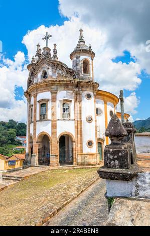 Kirche Nossa Senhora do Rosario, Ouro Preto, Minas Gerais, Brasilien Stockfoto