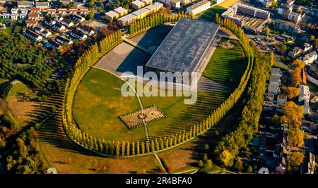 Die Mont-Cenis-Akademie in Herne, Nordrhein-Westfalen aus der Vogelperspektive Stockfoto