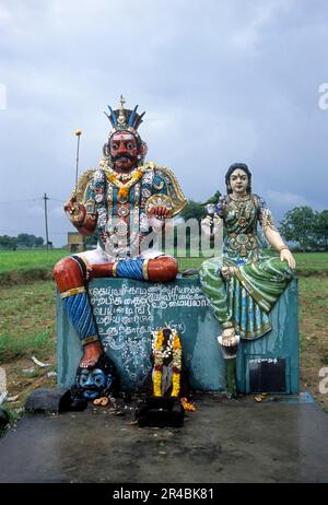 Ayyanar, der Dorfwächter in einem Dorf, Tamil Nadu, Indien, Asien Stockfoto