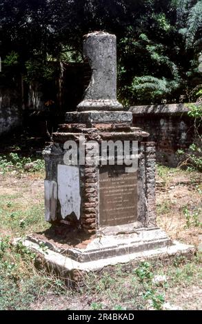 Der alte dänische Friedhof von 1846 in Tranquebar, Tharangambadi, Tamil Nadu, Südindien, Indien, Asien Stockfoto
