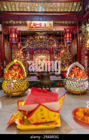 Rong Kueak-Schrein oder Chao Hon Wong Kung, chinesischer buddhistischer Tempel. Samphanthawong, Bangkok, Thailand. Stockfoto