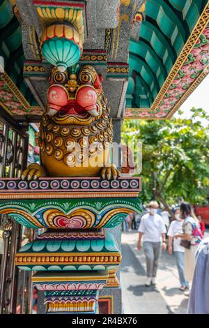 Sri Maha Mariamman Tempel (Maha Uma Devi Tempel), Hindu Tempel im südindischen Architekturstil in Bangkok Stockfoto