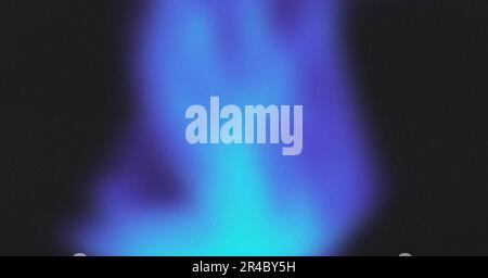 Abstraktes Bannerdesign mit dunkelblauem und cyanfarbenem verlaufendem Hintergrund. Effekt körniger Textur. Stockfoto