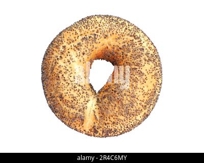 Bagel mit Mohnsamen. Weizen und Roggen Rollen in Form eines Rings, mit Streuseln von Mohnsamen. Stockfoto