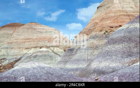 Eine wunderschöne Aufnahme der Klippen des Blue Mesa im Petrified Forest National Park, Arizona, USA Stockfoto