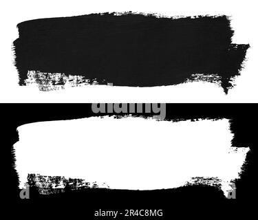 Strich von schwarzer Farbe isoliert auf weißem Hintergrund mit Schnittmaske (Alphakanal) für schnelle Isolierung. Leicht zu wählendes Objekt. Stockfoto