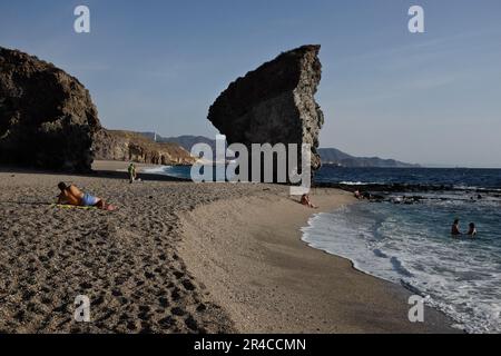 La Playa de los Muertos, im Naturpark Cabo de Gata. Es gilt als eines der schönsten in Spanien. Almería, Spanien. Stockfoto