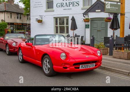 1998 90s Chimaear Red Car Cabriolet Benzinmotor 4546 cm3 Blackpool gebaut, britischer TVR-Sportwagen Stockfoto