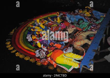 durga Idol Image, Clay Durga Göttin Bild, durga ji ki murti, maa durga Idol, mata ki murti, Stockfoto