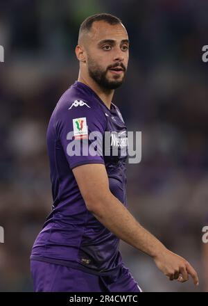 Rom, Italien, 24. Mai 2023. Arthur Cabral von ACF Fiorentina reagiert während des Spiels Coppa Italia im Stadio Olimpico, Rom. Der Bildausdruck sollte lauten: Jonathan Moscrop/Sportimage Stockfoto