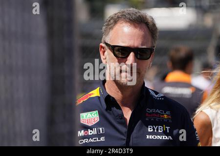 Mezzolombardo, Mezzolombardo, Italien. 27. Mai 2023. Teamleiter Christian Horner ( Oracle Red Bull Racing ) trifft beim Formel-1-Grand Prix von Monaco auf dem Circuit de Monaco in Monaco in Paddock ein. (Kreditbild: © Daisy Facinelli/ZUMA Press Wire) NUR REDAKTIONELLE VERWENDUNG! Nicht für den kommerziellen GEBRAUCH! Kredit: ZUMA Press, Inc./Alamy Live News Stockfoto