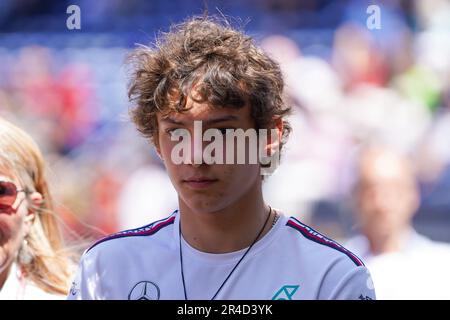 Mezzolombardo, Mezzolombardo, Italien. 27. Mai 2023. Der italienische Fahrer Kimi Antonelli (FIA Formula Regional 2023) ist in der Koppel des Grand Prix von Monaco auf dem Circuit de Monaco in Monaco zu sehen. (Kreditbild: © Daisy Facinelli/ZUMA Press Wire) NUR REDAKTIONELLE VERWENDUNG! Nicht für den kommerziellen GEBRAUCH! Kredit: ZUMA Press, Inc./Alamy Live News Stockfoto