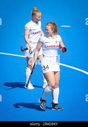 London, Großbritannien. 27. Mai 2023. Die belgischen Vanessa Blockmans wurden während eines Spiels zwischen den belgischen Roten Panthers und China im Spiel 1 (von 12) in der Gruppenphase der Women's FIH Pro League 2023 am Samstag, den 27. Mai 2023 in London, Großbritannien, dargestellt. BELGA PHOTO VIRGINIE LEFOUR Kredit: Belga News Agency/Alamy Live News Stockfoto