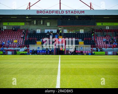 Broadfield Stadium, Crawley, Großbritannien. 27. Mai 2023. Broadfield Stadium vor dem Fußballspiel zwischen Brighton und Hove Albion und Leicester City im Broadfield Stadium, Crawley, England. (Claire Jeffrey/SPP) Kredit: SPP Sport Press Photo. Alamy Live News Stockfoto