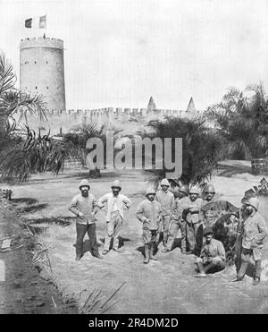 "En Afrique, La conquete du Cameroun; Le blockhaus Allemand de yoko enleve le 1er Decembre 1814 par la colonne brisset", 1914. Aus „L'Album de la Guerre 1914-1919, Volume I“ [L'Illustration, Paris, 1924]. Stockfoto