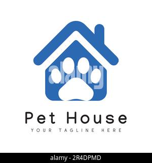 Pet House Logo Design Animal Home Paw Logo Stock Vektor