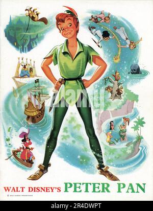 BOBBY DRISCOLL als Stimme von Peter Pan in WALT DISNEY's PETER PAN 1953 Regisseure Clyde Geronimi Wilfred Jackson und Hamilton Luske eine Adaption des Stücks von James M. Barrie In einer Walt Disney Produktion Stockfoto