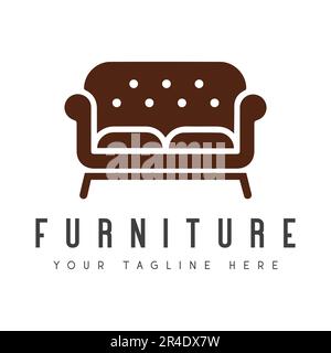 Möbel Logo Design Vintage Sofa Logo Stock Vektor