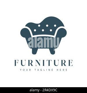 Möbel Logo Design Vintage Sofa Logo Stock Vektor