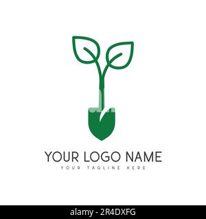 Gärtner Logo Design Leaf Farming Logo Stock Vektor