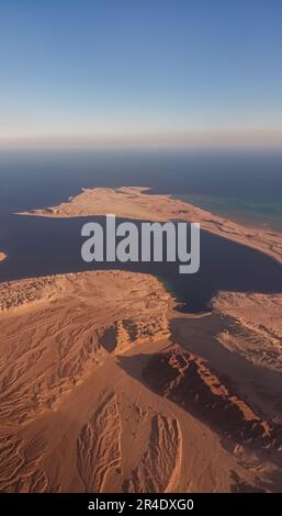 Blick nach Süden in Richtung Ras Mohammed National Park an der Südspitze der Sinai-Halbinsel, Ägypten Stockfoto