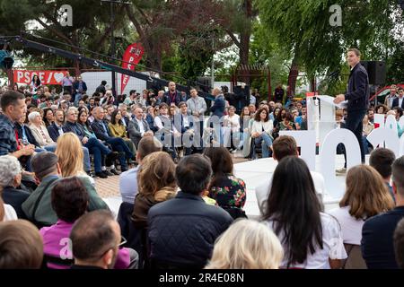 Juan Lobato Gandarias. Kandidat für die Gemeinschaft Madrid. Juan Lobato in einem Akt der Spanischen Sozialistischen Arbeitergruppe (PSOE). MADRID, SPANIEN Stockfoto