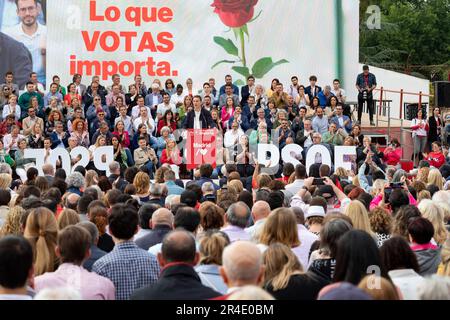 Juan Lobato Gandarias. Kandidat für die Gemeinschaft Madrid. Juan Lobato in einem Akt der Spanischen Sozialistischen Arbeitergruppe (PSOE). MADRID, SPANIEN Stockfoto