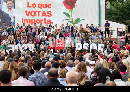 Juan Lobato Gandarias. Kandidat für die Gemeinschaft Madrid. Juan Lobato in einem Akt der Spanischen Sozialistischen Arbeitergruppe (PSOE). MADRID, SPANIEN Stockfoto