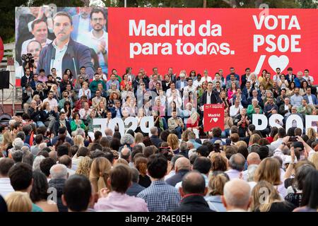 Juan Lobato Gandarias. Kandidat für die Gemeinschaft Madrid. Juan Lobato in einem Akt der Spanischen Sozialistischen Arbeitergruppe (PSOE). MADRID, SPANIEN Stockfoto