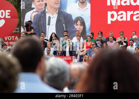 Juan Lobato Gandarias. Kandidat für die Gemeinschaft Madrid. Juan Lobato in einem Akt der Spanischen Sozialistischen Arbeitergruppe (PSOE). MADRID, SPANIEN Stockfoto