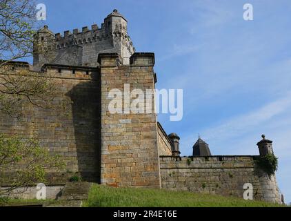 Bad Bentheim, Deutschland - Mai 5 2023 Schloss Bentheim oder Burg Bentheim ist eine frühe mittelalterliche Burg in Bad Bentheim, Niedersachsen, Deutschland. Das castl Stockfoto