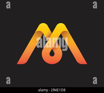 3D-M-Logo-Design-Vektorvorlage Stock Vektor