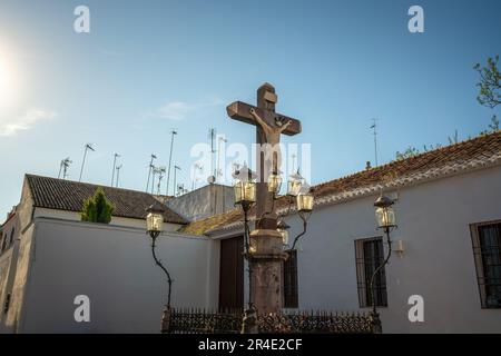 Cristo de los Faroles (Statue des Christus der Lanterns) am Plaza de Capuchinos - Cordoba, Andalusien, Spanien Stockfoto