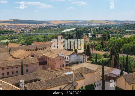Luftaufnahme von Cordoba mit Alcazar de los Reyes Cristianos - Cordoba, Andalusien, Spanien Stockfoto
