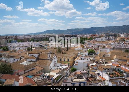 Luftaufnahme von Cordoba mit Plaza del Cardenal Salazar - Cordoba, Andalusien, Spanien Stockfoto